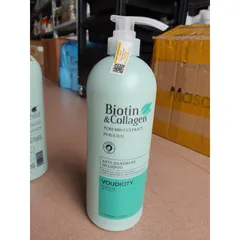 Cặp dầu gội Collagen xanh dương dành cho tóc gàu hư tổn 1000ml dùng trong salon tóc