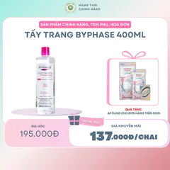 NƯỚC TẨY TRANG BYPHASSE SOLUTION MICELLAIRE 400ml - Làm sạch sâu, dịu nhẹ cho mọi loại da