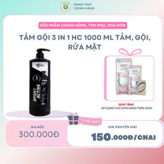 Tắm gội 3 in 1 HC 1000 ml Tắm, gội, rửa mặt