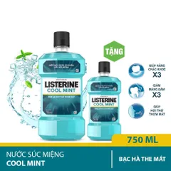 Nước súc miệng Listerin bạc hà 750ml tặng kèm chai 250ml