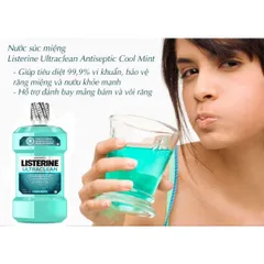 Nước súc miệng Listerin bạc hà 750ml tặng kèm chai 250ml