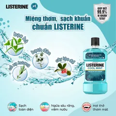 Nước súc miệng Listerin bạc hà 750ml tặng kèm chai 250ml