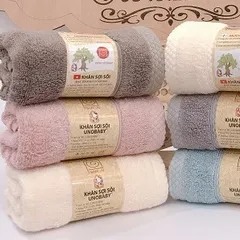 Khăn mặt cotton S'BABY 28x50cm chiết xuất từ nguyên liệu tự nhiên, mềm mại, dày siêu thấm hút, không xù lông 843153
