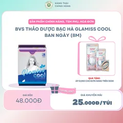 Băng vệ sinh thảo dược GLAMISS COOL ban ngày - hương bạc hà, siêu thấm hút, khô thoáng, an toàn sử dụng [8 miếng] 843154