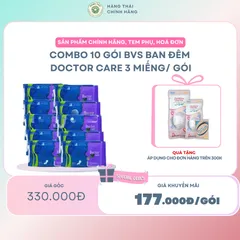 [COMBO 10 GÓI ] Băng vệ sinh thảo dược DOCTOR CARE ban đêm - siêu thấm hút, khô thoáng, an toàn có mùi thơm nhẹ