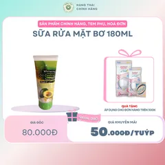 SỮA RỬA MẶT BƠ 180ml - Dưỡng da sáng mịn, làm sạch sâu, phù hợp mọi loại da, sản phẩm tự nhiên 843175