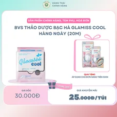 2 GÓI Băng vệ sinh thảo dược GLAMISS COOL hàng ngày - hương bạc hà, siêu thấm hút, khô thoáng, an toàn [20 miếng]