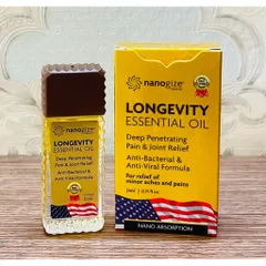  Dầu vàng Longevity Essential Oil Nanogize của Mỹ chai 21ml/ Dầu nóng massage dạng lăn 21ml của Mỹ