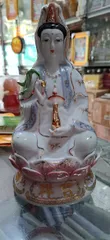 TƯỢNG QUAN ÂM MEN SỨ ĐÀI LOAN 8IN CAO 20CM - CỰC ĐẸP DT120