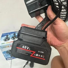 Quạt tích điện dùng pin rời 10 cell 48V Metal model (có xoay)