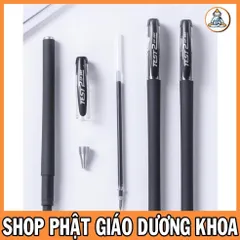 50 Bút bi mực gel ngòi 0.5mm Test2 màu đen mực đều nét chữ đẹp - BÚT CHÉP KINH SÁCH