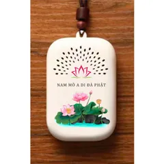 Máy niệm phật Mini hình chữ nhật có hình hoa sen phong thủy kèm cốc sạc - TH80