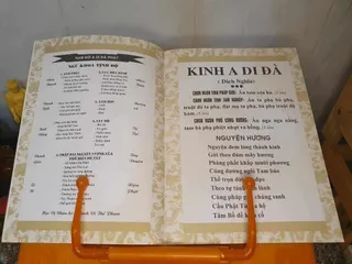 Kinh A Di Đà khổ Lớn bìa cam cực đẹp