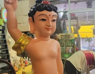 HOẢ TỐC, TƯỢNG PHẬT ĐẢN SANH CAO 40cm CÓ SẴN GIAO NGAY - VẺ MÀU ĐS09  DƯƠNG KHOA SHOP