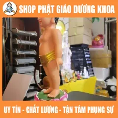 HOẢ TỐC, TƯỢNG PHẬT ĐẢN SANH CAO 40cm CÓ SẴN GIAO NGAY - VẺ MÀU ĐS09  DƯƠNG KHOA SHOP