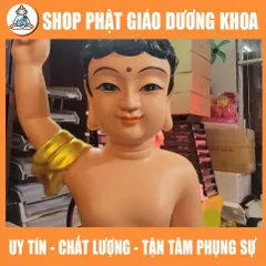 HOẢ TỐC, TƯỢNG PHẬT ĐẢN SANH CAO 40cm CÓ SẴN GIAO NGAY - VẺ MÀU ĐS09  DƯƠNG KHOA SHOP