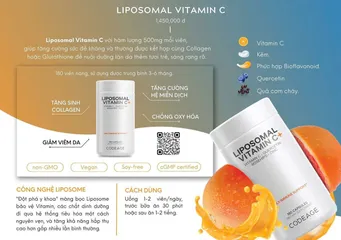 Viên uống hỗ trợ chống oxy hóa, hỗ trợ dưỡng sáng da CodeAge Liposomal Vitamin C 180 Viên