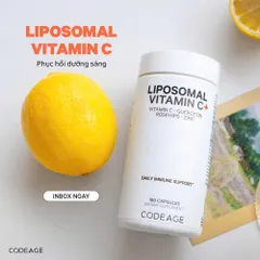 Viên uống hỗ trợ chống oxy hóa, hỗ trợ dưỡng sáng da CodeAge Liposomal Vitamin C 180 Viên