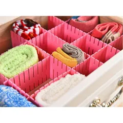Combo 4 Tấm Vách Chia Ngăn Tủ (Loại Lớn). Bộ 4 vách chia ngăn kéo tủ thông minh bằng nhựa