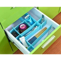 Combo 4 Tấm Vách Chia Ngăn Tủ (Loại Lớn). Bộ 4 vách chia ngăn kéo tủ thông minh bằng nhựa