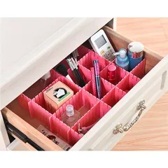 Combo 4 Tấm Vách Chia Ngăn Tủ (Loại Lớn). Bộ 4 vách chia ngăn kéo tủ thông minh bằng nhựa