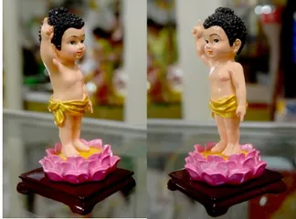 [HCM]Tượng Đức Phật Đản Sanh vẽ màu cao 13cm cực đẹp