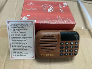 Máy nghe Thẻ A Di Đà Phật 52 bài kèm cốc sạc cực nhanh