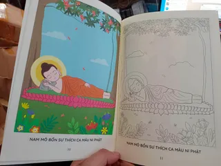 Vở Tô 14 tranh tô màu hình Phật MĐ13 T61.MĐ19