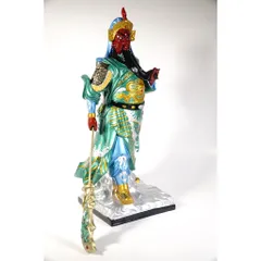 Tượng quan công quan thánh đế quân đứng vuốt râu bột đá composite cao 40cm