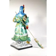 Tượng quan công quan thánh đế quân đứng vuốt râu bột đá composite cao 40cm