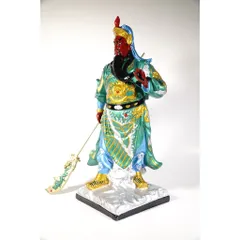 Tượng quan công quan thánh đế quân đứng vuốt râu bột đá composite cao 40cm
