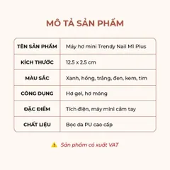 Đèn Hơ Cảm Ứng AL Tích Điện Cao Cấp TRENDY NAIL - SNRQI Công Nghệ Cảm Ứng AL Thế Hệ Mới Cực Nhạy - Dung lượng Pin Cao