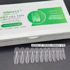 Móng úp Vinimay nhám sẵn phom hạt gạo dài V16 hộp 480 móng đủ 12 size form chuẩn chính hãng mã HOT [ TÚ ANH NAIL ]
