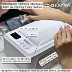 Máy Hơ Gel SNRQI T8 Chính Hãng 72W 60 Bóng LED/ UV Hơ Mạnh , Khoang Rộng Có Đệm Kê Tay ( Bảo Hành Chính Hãng )