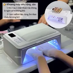 Máy Hơ Gel SNRQI T8 Chính Hãng 72W 60 Bóng LED/ UV Hơ Mạnh , Khoang Rộng Có Đệm Kê Tay ( Bảo Hành Chính Hãng )
