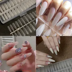 Móng úp vỉ nhám sẵn phom hạt gạo dài chuẩn phom loại 1 mỏng dẻo ôm khít cực HOT