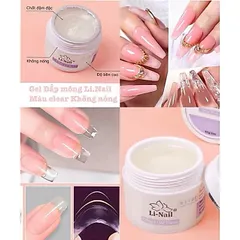 (CHÍNH HÃNG) Gel đắp móng Li-nail chất gel siêu đặc không nóng chảy đa năng màu trong suốt hũ to 65g ngành Nail