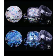Sét 12 hũ xà cừ khổng tước giấy design trang trí móng siêu đẹp