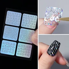Set 24 giấy khuôn sticker vẽ móng nhiều mẫu giúp chị em vẽ móng tạo kiểu móng siêu dễ cực HOT