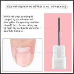 Đầu mài trụ mài đẩy da , khoé móng, khoé úp 3 in 1 đa năng thép vonfarm siêu bền không gây nóng rát phạm da