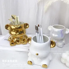 Cốc gấu sứ đựng cọ nail , cọ trang điểm, chụp hình siêu xinh cao cấp siêu xịn đẹp Hot