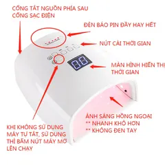 Máy hơ Nail tích điện Cordless S10 48w 30 bóng đèn hơ siêu tốc Pin cực khoẻ (CHÍNH HÃNG BẢO HÀNH )