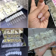 Móng úp HSM Phom Vuông Ngắn - Móng úp HSM Phom Hạt Na Tròn Ngắn chuẩn phom ôm khít siêu HO.T hộp 500 móng ( CHÍNH HÃNG )
