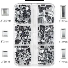 Đá chữ nhật khay 6 ô mix 2 loại đính móng mẫu mới siêu đẹp