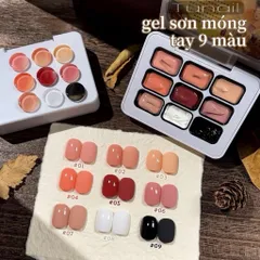 Gel ombre khay 9 ô cao cấp đủ màu cơ bản chất gel đặc sơn vẽ tạo mẫu nail ombre đa năng [ TÚ ANH NAIL ]