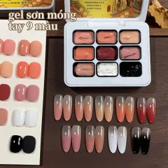 Gel ombre khay 9 ô cao cấp đủ màu cơ bản chất gel đặc sơn vẽ tạo mẫu nail ombre đa năng [ TÚ ANH NAIL ]