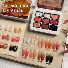 Gel ombre khay 9 ô cao cấp đủ màu cơ bản chất gel đặc sơn vẽ tạo mẫu nail ombre đa năng [ TÚ ANH NAIL ]