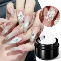 Gel Nặn Hoa Nổi 3D JIESHIYA Màu Trắng , Trong , Ánh Trai HOT - Gel Khô Nặn Charm Nổi Nail Siêu Dẻo Không Dính Tay