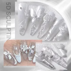 Gel Nặn Hoa Nổi 3D JIESHIYA Màu Trắng , Trong , Ánh Trai HOT - Gel Khô Nặn Charm Nổi Nail Siêu Dẻo Không Dính Tay