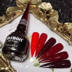 (CHÍNH HÃNH) Sơn gel mxbon đỏ chuẩn màu không ánh tím chất siêu đặc đẹp bán lẻ đủ màu chai 15ml